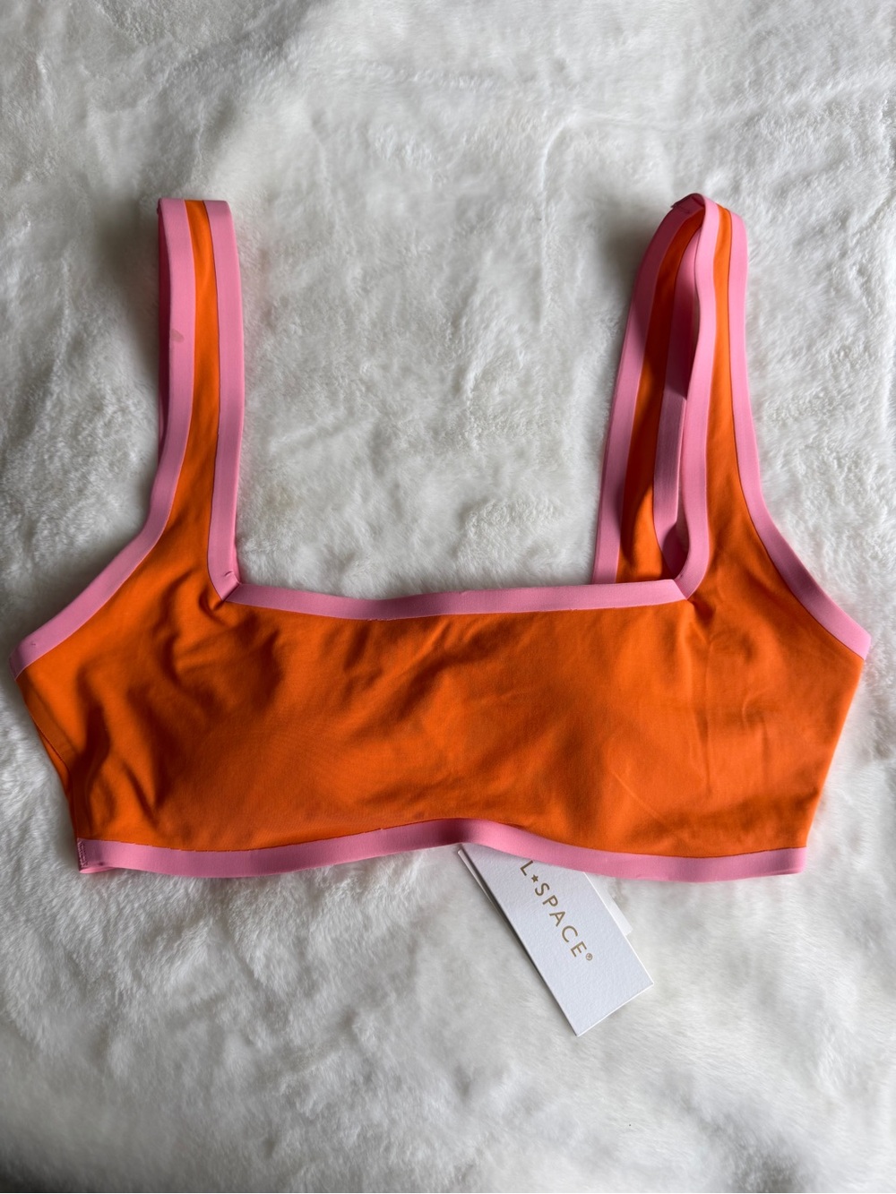 L*Space Fused Ace Bikini Top Tangerine Size Large NWT - Picture 2 of 10